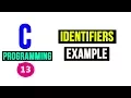 C Programming Tutorial - Identifiers
