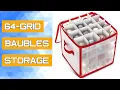 64-Grid Baubles Storage Box Christmas Balls Storage Xmas Tree Decorations Organizer Bauble Storage D