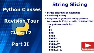 Python Class Class 12 Revision Tour String Slicing