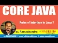 Core Java tutorial Rules of Interface in Java Mr Ramachandra