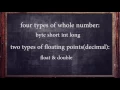 Part Two-basic data types of Java