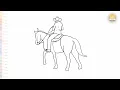 Horse rider easy drawing Outline sketches How to draw Horse rider simply