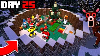 99 Nights in the CHRISTMAS Forest In Minecraft🔦