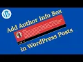 How to Add an Author Info Box in WordPress Posts Easy Step-by-Step
