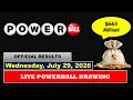Powerball Winning Numbers For Wednesday July 29 2026 663 Million