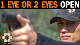how to aim should you shoot with one or two eyes open