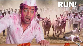 Inside a DANGEROUS Indian Festival!  😱(RUN FOR LIFE!)