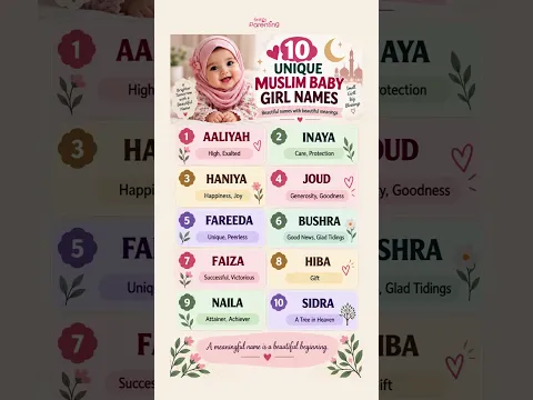 10 Unique Muslim Baby Girl Names | Islamic Girl Names With Meanings