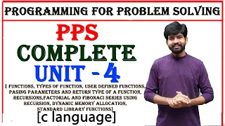 complete unit 4 functions in c c language pps programming for problem solving btech