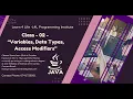Java Class 2 Variables Data Types Access Modifiers Naming Convention