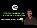 Peterson s Solution for Critical Section Problem - Two Lock Variables Turn Taking Race Condition