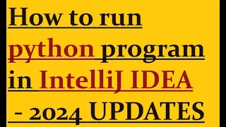 How to run python program in Intellij