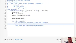 Leetcode - Construct Binary Search Tree from Preorder Traversal Python
