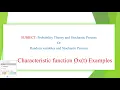 Characteristic Function Probabilitytheory and Stochastic Process Random Variables StochasticProcess