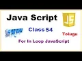 For in Loop for object in JavaScript Telugu Objects in JavaScript VLR Training Class 54