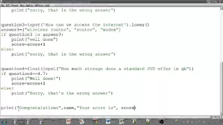 Python Tutorial 5 String concatenation for final score