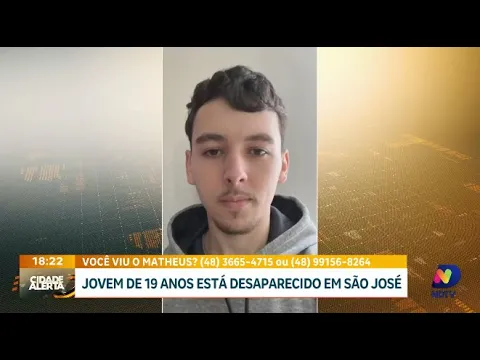 Desespero na família: jovem de 19 anos desaparece na região de São José