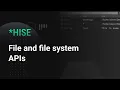HISE How to use the File and Filesystem APIs