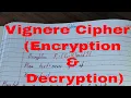 Vigenere cipher Vigenere cipher encryption and decryption Vigenere cipher example