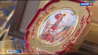 Омичи смогли поучаствовать в молебне за победу у мощей Святого Великомученика Георгия Победоносца