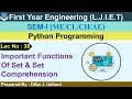 Lec-38 - Important Functions Of Set Set Comprehension Python Programming First Year Engineering