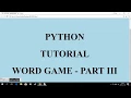 PYTHON - WORD GAME