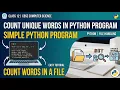 Display list of unique words in python file