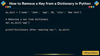 How to Remove a Key from a Dictionary in Python