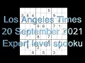 Sudoku solution - Los Angeles Times sudoku 20 September 2021 Expert level