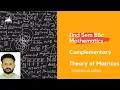 2nd sem BSc Complementary Mathematics Theory of Matrices