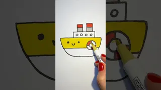 How to draw a ship Step by step drawing for kids