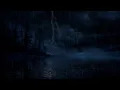 Heavy Misty Lake Rain & Wooden Pier Thunderstorm for Deep Sleep | Dark Screen (3 Hours)