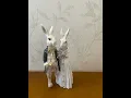 Vintage Rabbit Couple Wedding Figurine