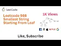 LeetCode 988 Smallest String Starting From Leaf Java solution using recursion