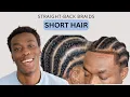 Straight-Back Braids on Short Hair Cornrow Hairstyle for Black Men