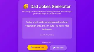 Dad Jokes Generator using HTML CSS JavaScript Fun Web Project