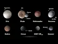 TNO Trans-Neptunian Objects Size Comparison