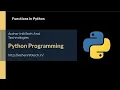 Python Tutorial for Beginners 1 Functions in Python