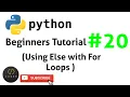 Using Else with For Loop python tutorial for beginners