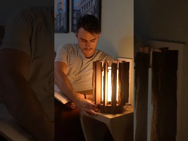 Lantern log - Mechanically Dimming Lamp with Real Log Texture video thumbnail