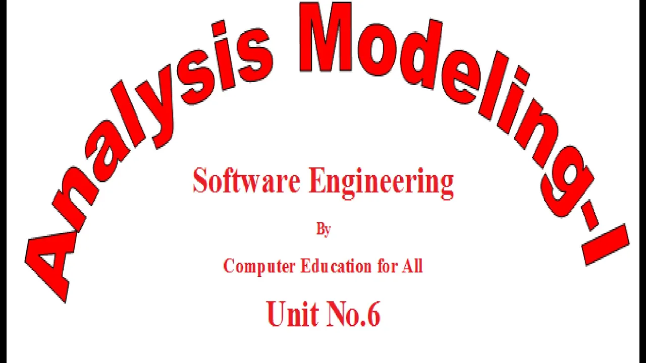 Analysis Modeling-I ERD DFD Software Engineering Computer Education for All Unit No.6