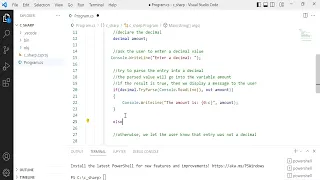 C 13 Check if entry is a decimal using TryParse