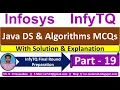 Java DS Algorithms MCQs Java MCQs for InfyTQ Exam Java MCQs Solution Explanation Part-19