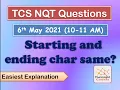 6 May TCS NQT Coding Questions with Solutions 10-11 AM Same Starting and Ending Value Python