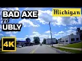 4K Drive - Michigan Bad Axe to Ubly Driving with Relaxing Music ASMR Aug 2021