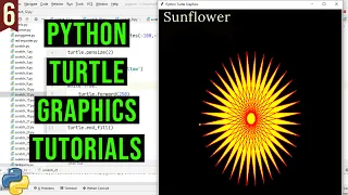 Sunflower with Python Turtle PYTHON TURTLE GRAPHICS TUTORIAL Draw designs in turtle library