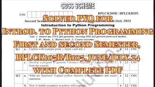 Introduction to python programming solved pyq 24 22 scheme with pdf