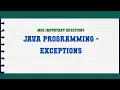 JAVA Programming - Exceptions MCQ Questions