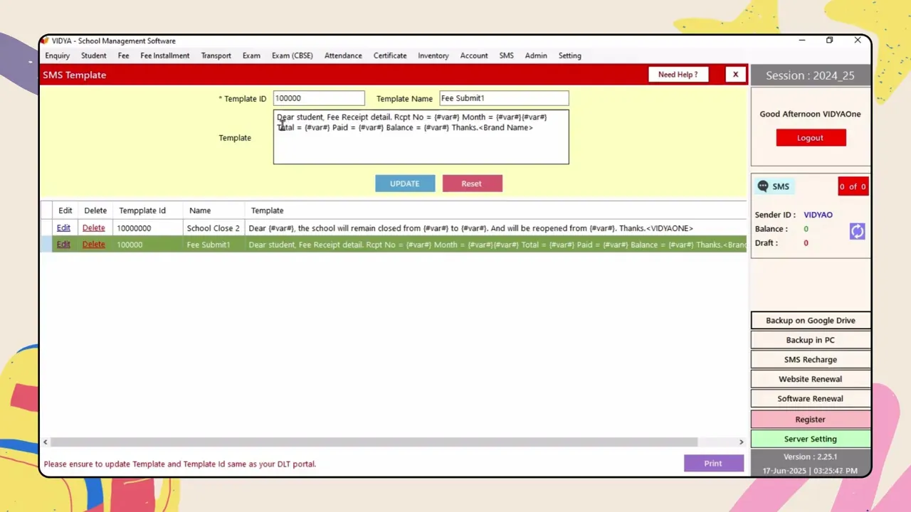 SMS Module Overview