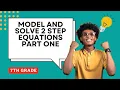 Model and Solve Two Step Equations Part One Guided Notes for 7th Grade Math